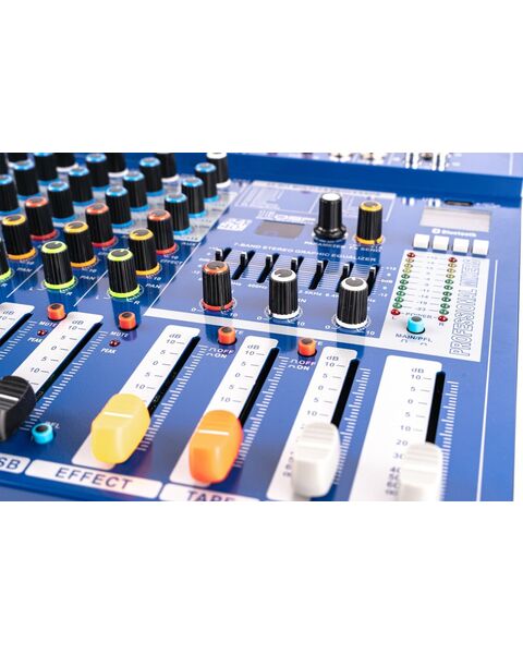AudioDesign Pamx2.711 Mixer Audio Professionale con 7+1+1 Canali - effetti DSP USB e Bluetooth