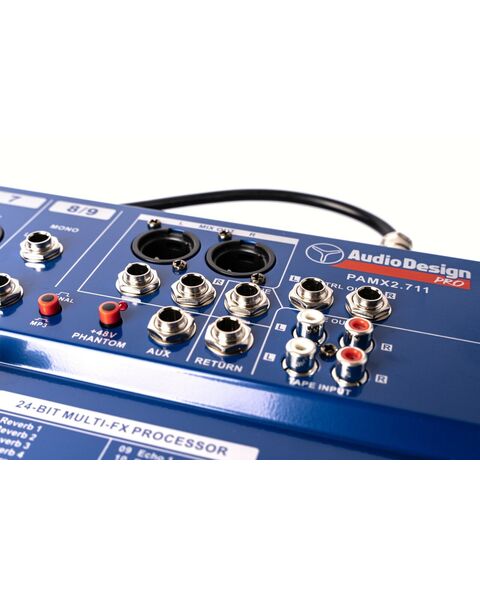 AudioDesign Pamx2.711 Mixer Audio Professionale con 7+1+1 Canali - effetti DSP USB e Bluetooth
