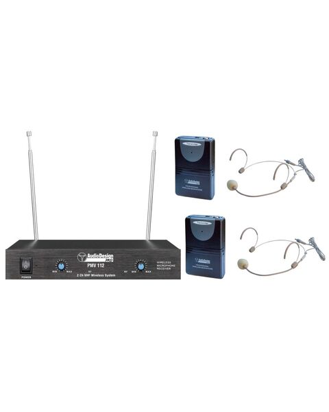 AudioDesign Pro PMV 112 BP Radio Microfono Wireless Doppio Archetto