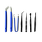 Set 7 pinze di precisione in acciaio pinzette per modellismo e elettronica