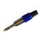 Connettore Spina Jack 6.3mm stereo blu Attacco innesto per chitarra mixer casse