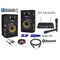 K-LM10 KIT AUDIO KARAOKE CASSE ATTIVE BLUETOOTH USB MP3 + MICROFONI WIRELESS