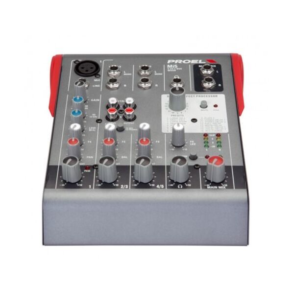Proel Mi5 Mixer audio professionale compatto 5 canali con DSP Effetti