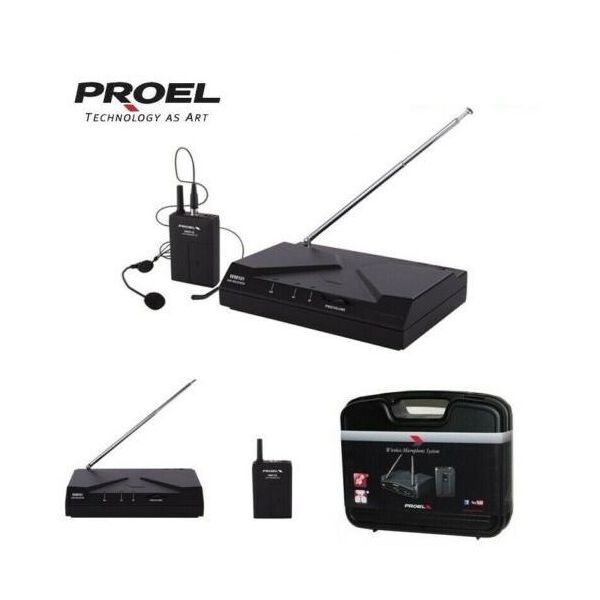 Proel WM101H Radiomicrofono Archetto UHF Wireless WI-FI Professionale + Custodia