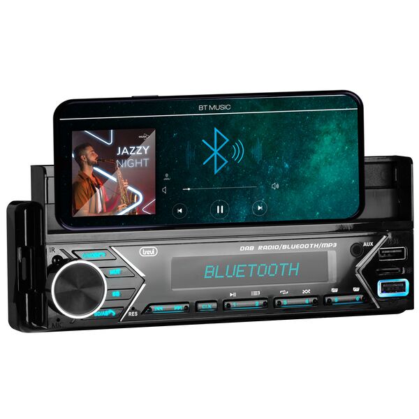 Trevi SCD 5753 DAB Autoradio DAB DAB+ FM 160W Supporto Smartphone 7" Bluetooth USB Micro SD