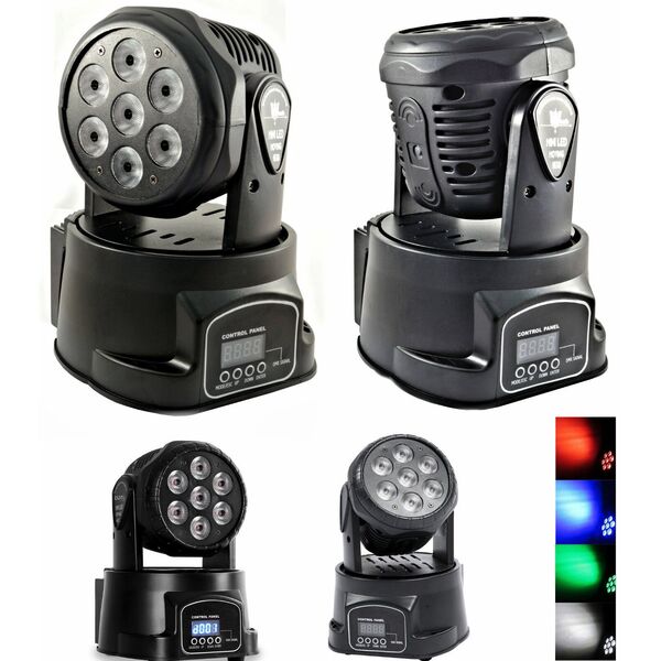 Proiettore LED RGB testa rotante 360° Luci BEAM disco mobile motore faro DMX