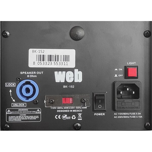 BK-152 Cassa Amplificata Attiva 15" 1000W Bluetooth/USB/Scheda SD + telecomando