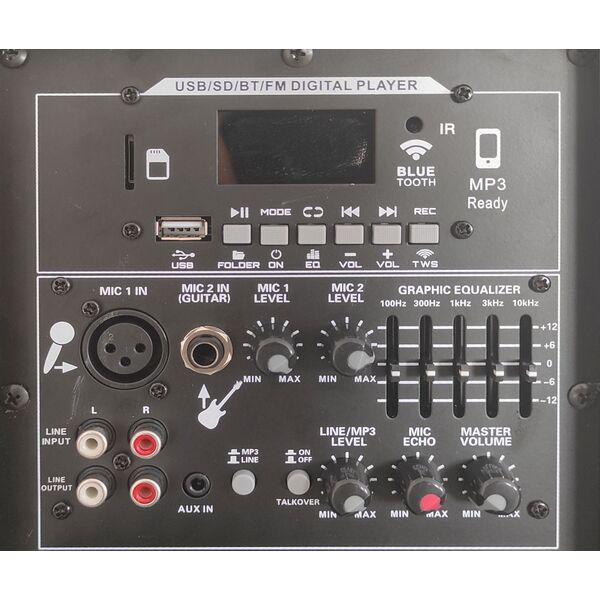 BK-152 Cassa Amplificata Attiva 15" 1000W Bluetooth/USB/Scheda SD + telecomando