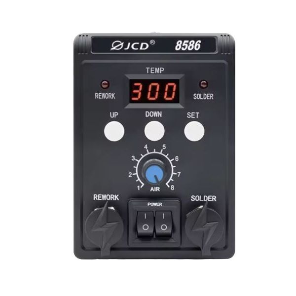 JCD 8586-B Stazione saldante con pistola ad aria calda ed ugelli 700W