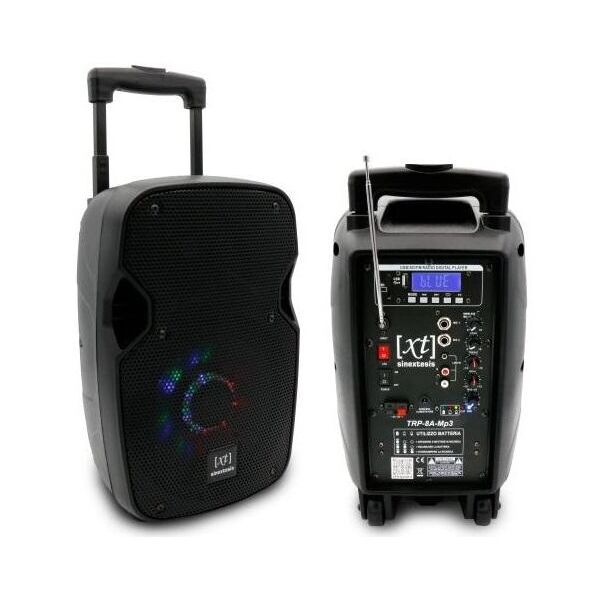 SINEXTESIS TRP08A-Mp3 Cassa Amplificata Attiva Diffusore Trolley 200W Ricaricabile