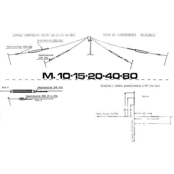 LEMM AT48 ANTENNA DIPOLO FILARE HF 10-15-20-40-80mt 1000W