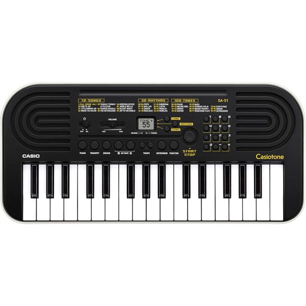 CASIO SA51 Tastiera Pianola Elettronica Musicale 32 Tasti (Nera fondo bianco)