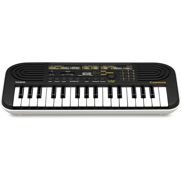CASIO SA51 Tastiera Pianola Elettronica Musicale 32 Tasti (Nera fondo bianco)