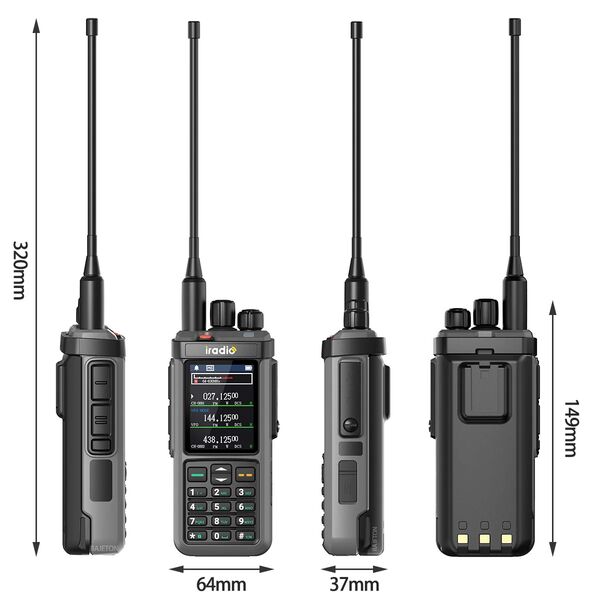 IRADIO UV-98 PLUS Radio Palmare Air Band 10W Cross-Band Repeater RX HF SSB