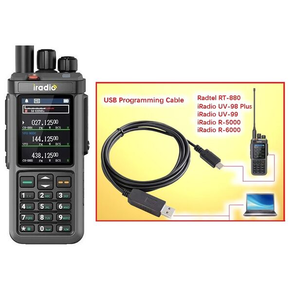 IRADIO UV-98 PLUS Radio Palmare Air Band 10W Cross-Band Repeater RX HF SSB