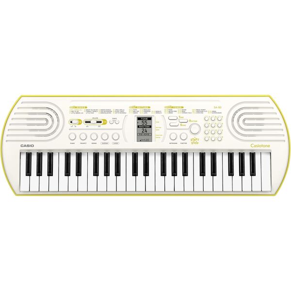 CASIO SA80 Tastiera Pianola Elettronica Musicale 44 Tasti (Bianca fondo verde)