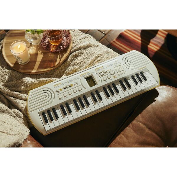 CASIO SA80 Tastiera Pianola Elettronica Musicale 44 Tasti (Bianca fondo verde)