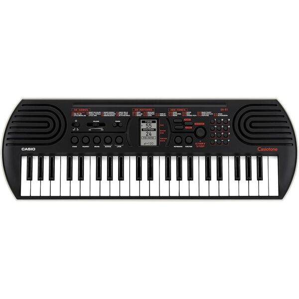CASIO SA81 Tastiera Pianola Elettronica Musicale 44 Tasti (Nera fondo bianco)