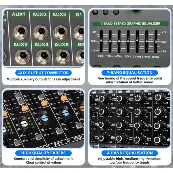 Mixer Audio Professionale 18 Canali 99 + 99 effetti DSP Bluetooth/USB Evoluzione del Montarbo XD-69