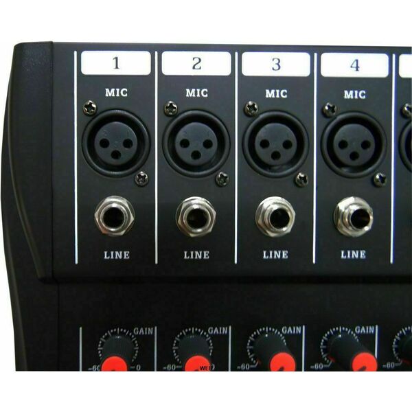 MIXER AUDIO CON BLUETOOTH 6 CANALI KARAOKE DJ STUDIO EFFETTI USB + DISPLAY