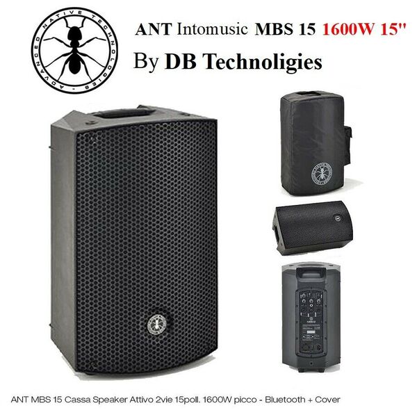 ANT MBS 15 By DB Technologies 1600W Cassa Amplificata Attiva Professionale 15" + Cover