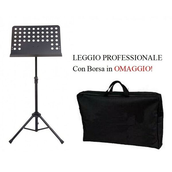LEGGIO FORATO PROFESSIONALE PER SPARTITI BANDA MUSICALE TEATRO ORCHESTRA + BORSA!
