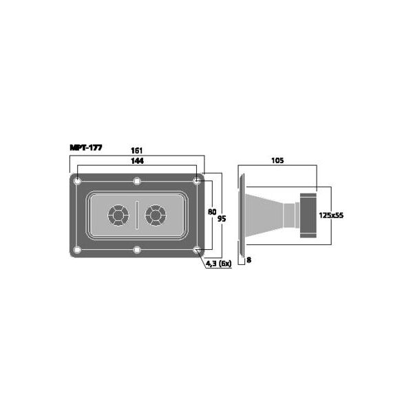 PT-177 Tweeter Piezo Doppio Driver a tromba esponenziale x hi-fi car e casse acustiche