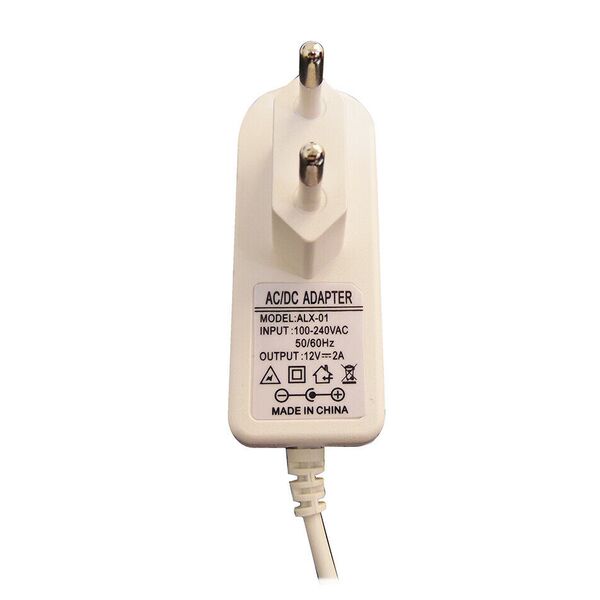 Alimentatore Switching 12V 2A Trasformatore Universale 12 Volt 2 Amper Bianco