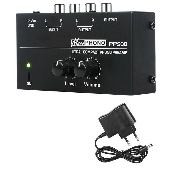 PP500 Preamplificatore per Collegare Giradischi Phono a Aux IN Line CD senza distorsio