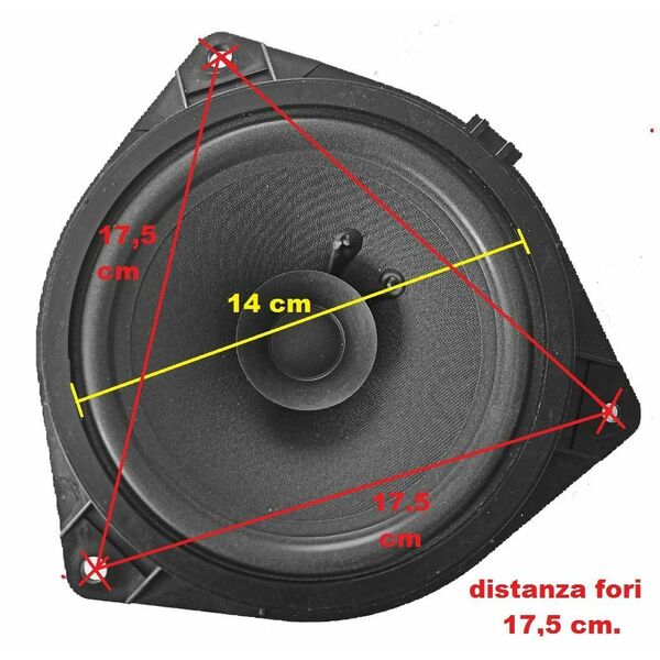 ALTOPARLANTE AUTO DI SERIE INCASSO CON ADATTATORE 150W 4 Ohm 6,5" 16,5 cm