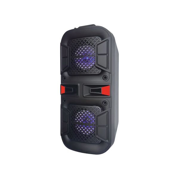 Cassa Amplificata Attiva 2x 4" con Batteria Effetti LED Bluetooth/SD/USB/Radio