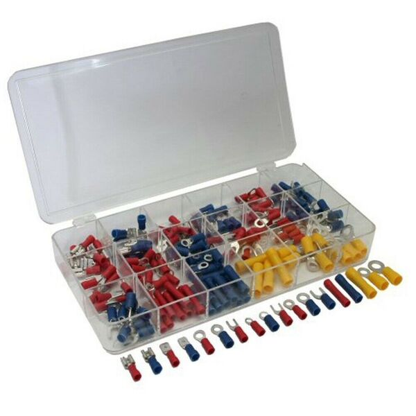 Kit Assortimento di 300 capicorda preisolati in 18 formati differenti