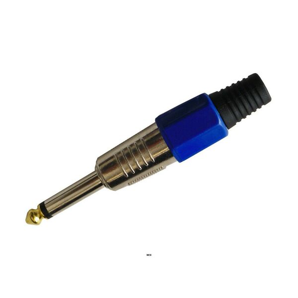 Connettore Spina Jack 6.3mm mono - blu Attacco innesto per chitarra mixer casse