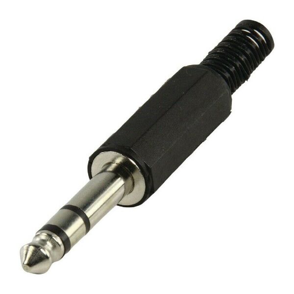 Connettore Jack Presa Stereo 6.35 mm Maschio PVC Nero