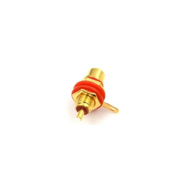 Presa RCA da pannello dorata professionale - rossa Connettore Femmina Gold