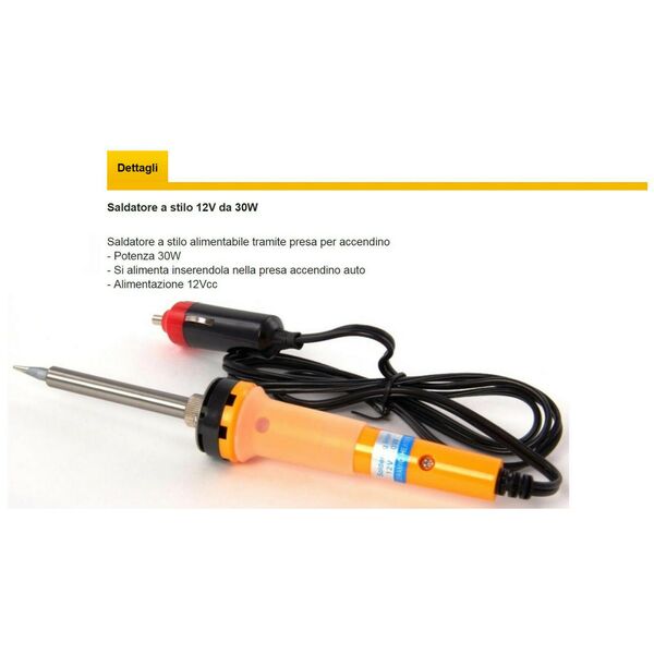 SALDATORE 30W CERAMICO 12V SPINA ACCENDINO ATTACCO ACCENDISIGARO 12 Volt AUTO