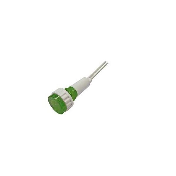Lampadina da Pannello Luce Segnalatore Luminoso in Plastica 12V Verde con Filo