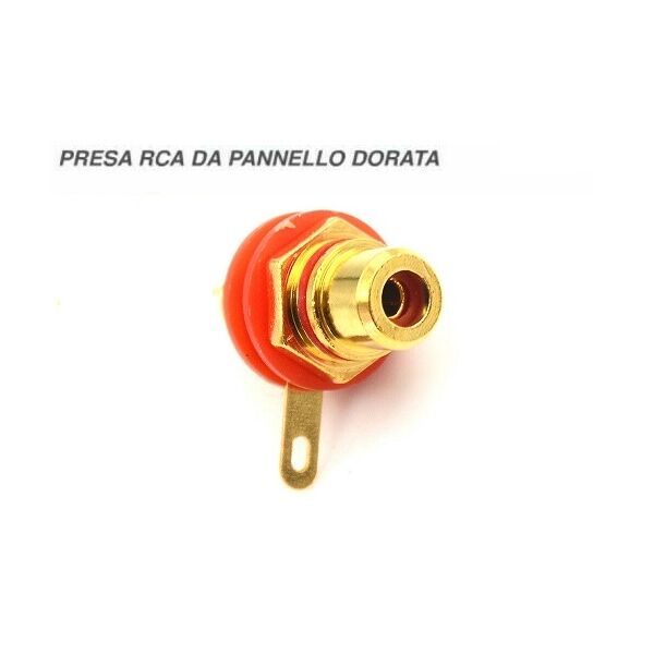 Presa RCA da pannello dorata professionale - rossa Connettore Femmina Gold