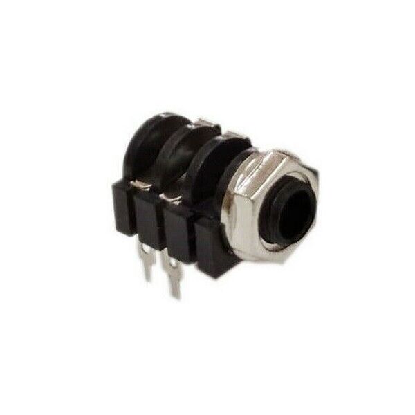 Connettore Jack Presa Mono 6.35 mm Femmina da Pannello PVC Nero