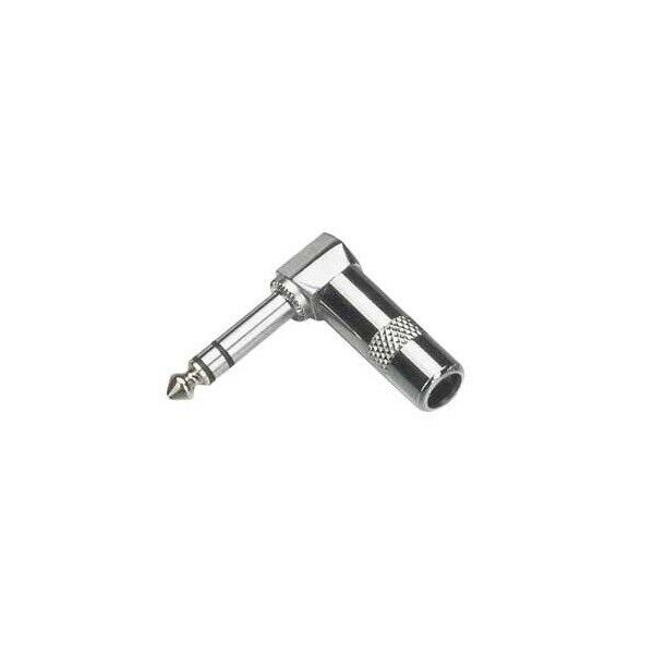 Connettore Spina Jack 6.3mm 90° Stereo in Metallo Attacco a curva per mixer