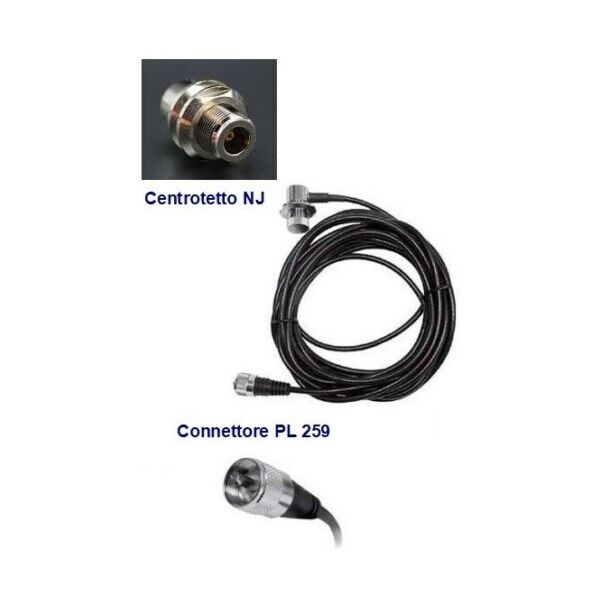 CENTROTETTO PER ANTENNA VHF UHF CON CONNETTORE NJ - PL259 + CAVO RG-58