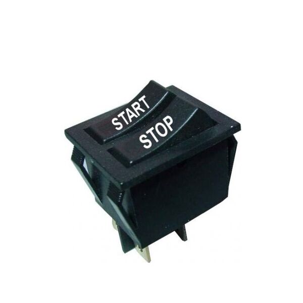 Doppio pulsante a bilanciere START/STOP 8A 250VAC - nero