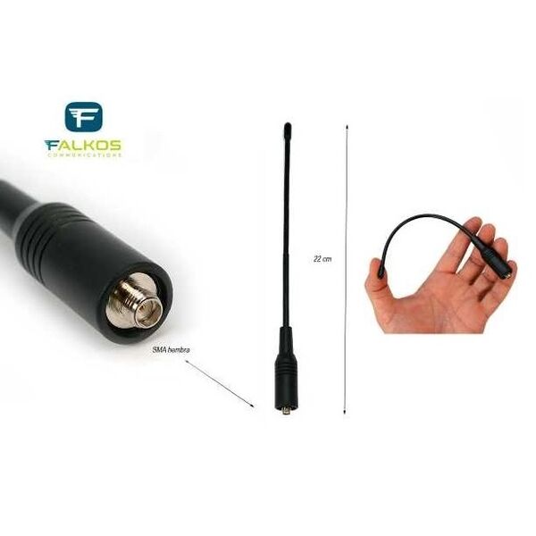 SRH-701F ANTENNA PER PORTATILI VHF/UHF 144 430 Mhz Attacco SMA Reverse