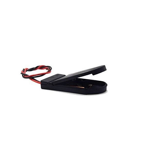 Contenitore porta batterie CR2032 2 posti con interruttore on/off