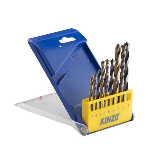 Set 9 punte trapano misure 5/6/8mm Kinzo