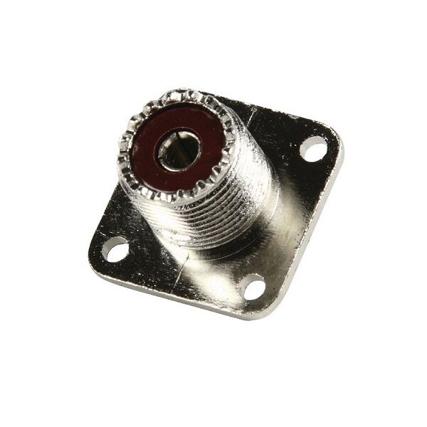 Connettore UHF Femmina da pannello quadrato PL SO-239