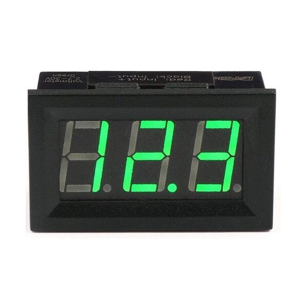Voltmetro digitale display led verde DC 0-30V 3 fili