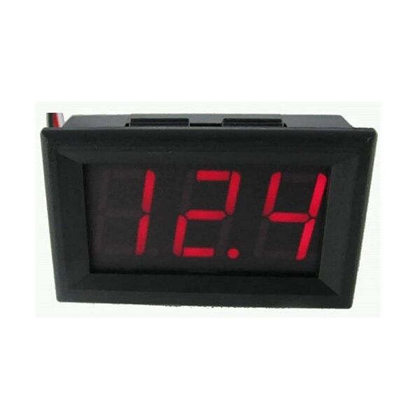 Voltmetro digitale display led rosso DC 0-30V 3 fili