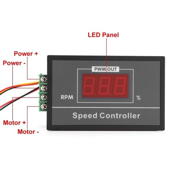 Regolatore di velocità con Display Digitale controllo velocità motore PWM con Interruttore DC