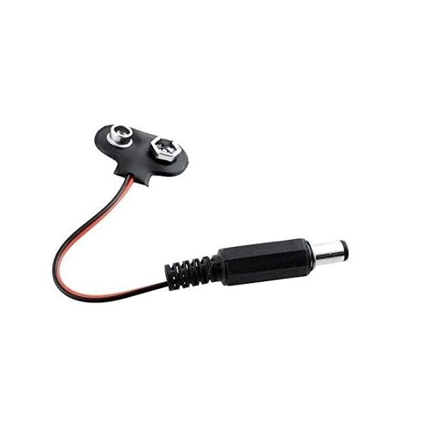 Connettore clip per batterie 9V con spina di alimentazione DC
